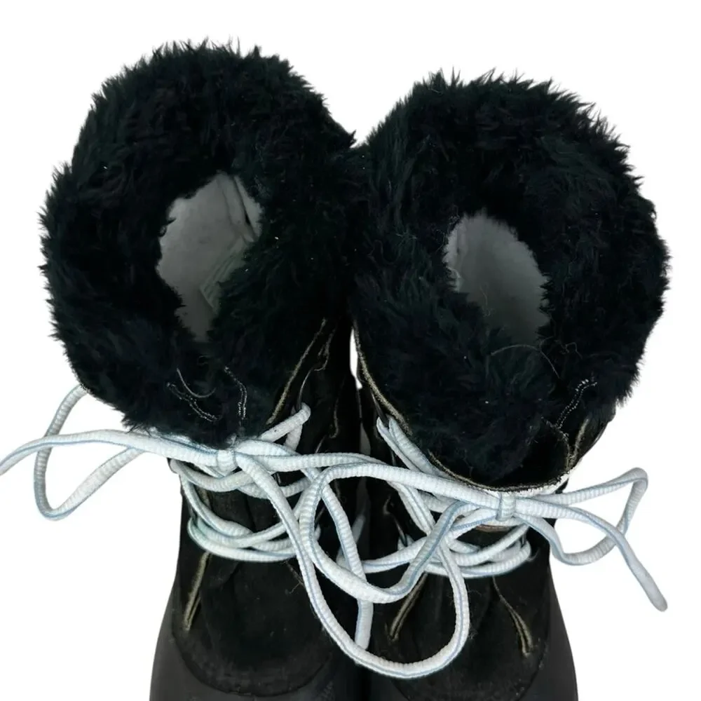 Sorel Kaufman Black Suede Rain & Snow Boots Waterproof Women's Size 6